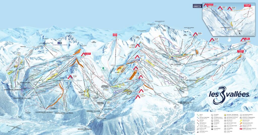 3 Valleys Piste Map